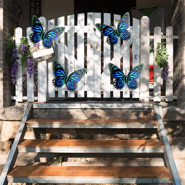 25cm Metal Wall Hanging Insect Butterfly Sculptures Wrought Iron Butterfly Decor 3