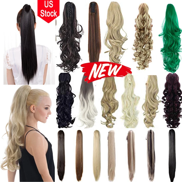 ONE PIECE LONG Wavy Curly Straight Thick Synthetic Clip Hair Extension