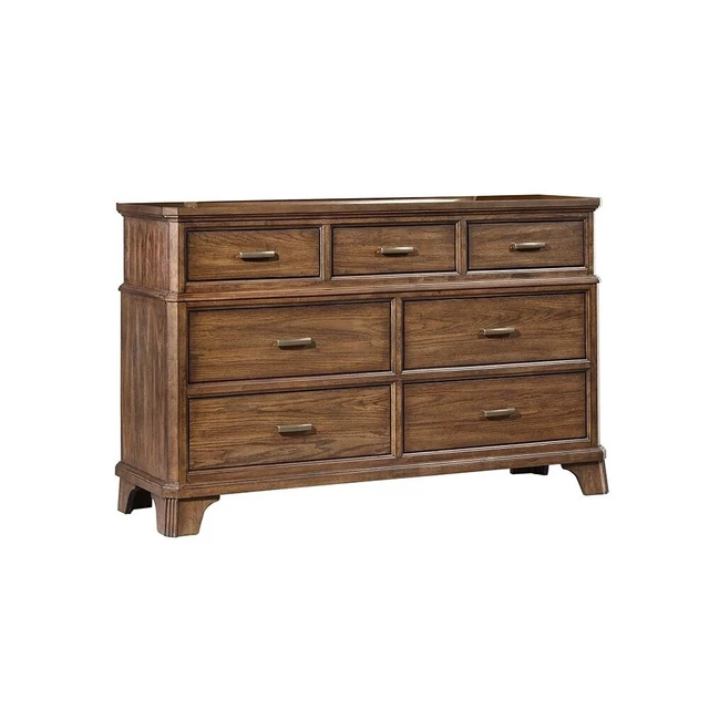 Telluride Vintage Oak 7-Drawer Dresser Brown 7-drawer