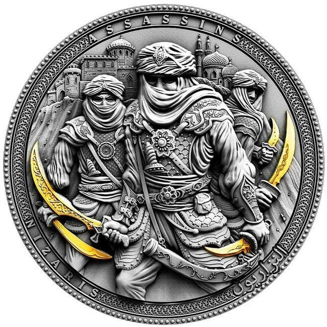 2019 Niue NIZARIS series ASSASSINS 2oz Antique Finish Silver Coin