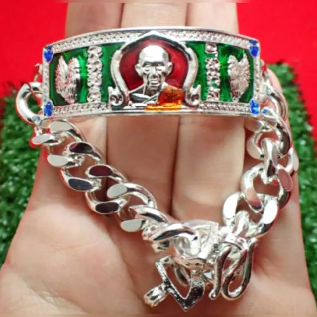 Bracelet Talisman Thai Buddhist Amulet LP Ruay Wat Tako Temple Rich Lucky Wealth