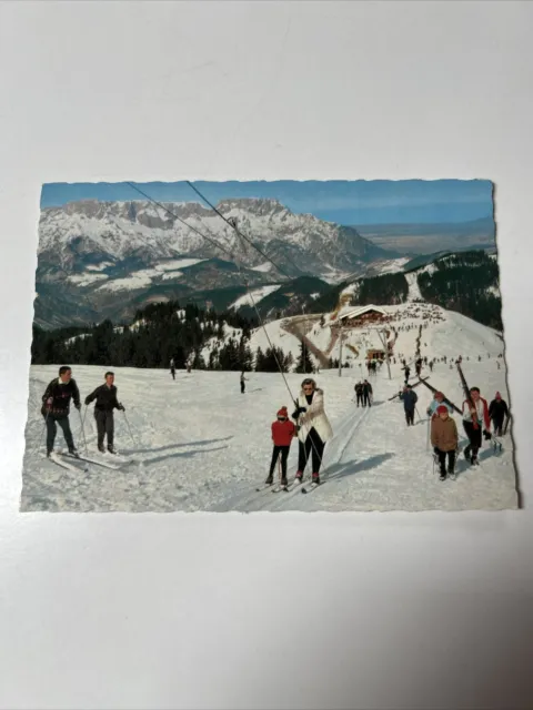 Alte Postkarte  - Skilift a. d. Roßfeld Mit Untersberg