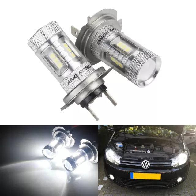 2x 15W 6000K Xenon White H7 499 LED Car Head Light Bulb For VW Passat New Beetle