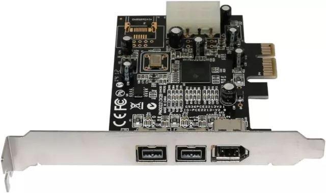 JMT PCIE Combo 3 Ports 2X Extension 1394B 9Pin + 1x 1394A 6Pin Carte Adaptateur