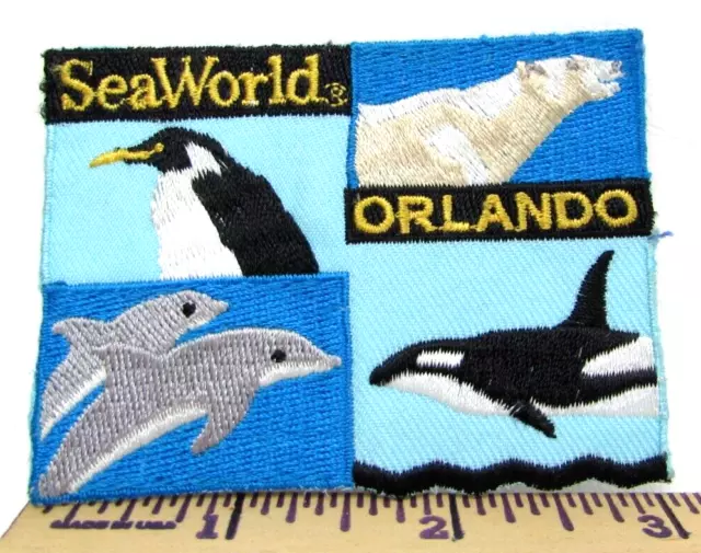 Vintage SeaWorld Orlando Florida Jacket Patch Dolphin Penguin Polar Bear Orca