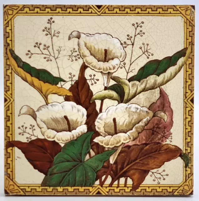 Victorian Fireplace Tile Peace Lilies Design By The Decorative Art Tile Co