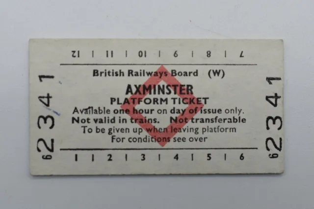 British Railways Board (M) Axminster Platform Ticket 2341