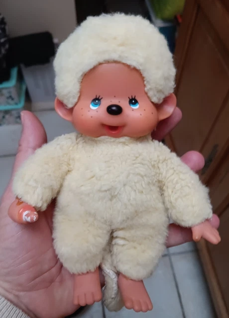 RARE KIKI JAUNE Clair ajena yeux bleus Made France Ajena Monchhichi +/- 18cm EUR 165,00 - FR