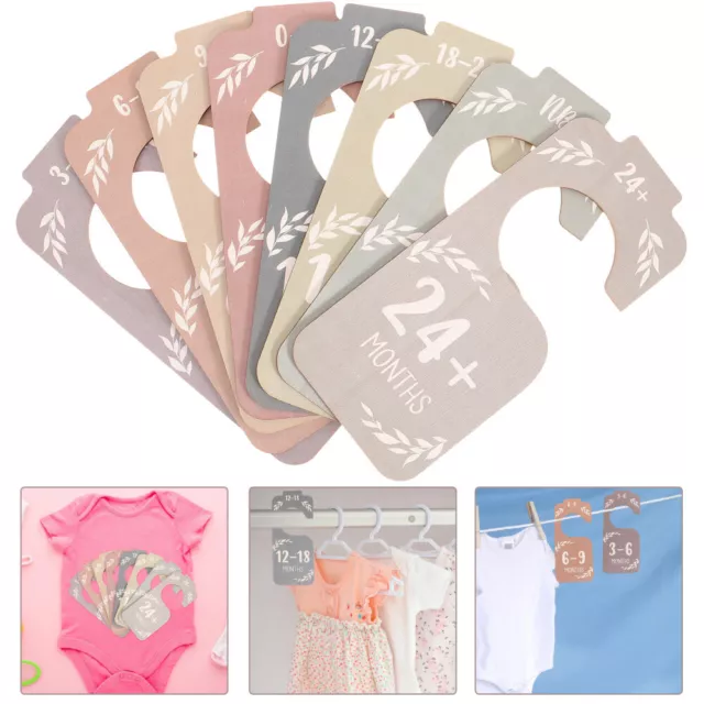 8 Stück Baby-Kleiderschrank-Teiler aus Holz, Größenteiler für Babykleidung,