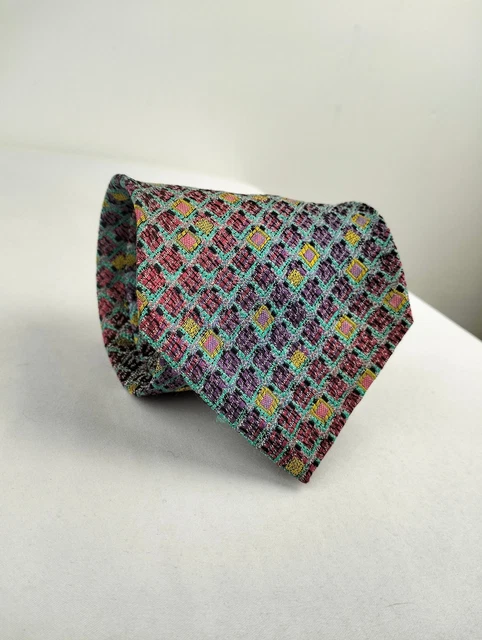 TigerTie Cravatta in seta - turchese beige marrone crema striato