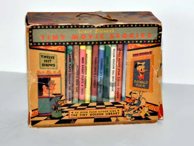 Walt Disney's Tiny Movie Stories set A Tiny Golden 12 Story Books 1950 #402