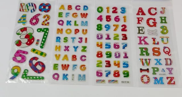 106 Buchstaben , Zahlen Sticker 3D Kindersticker Geburtstag Geschenk