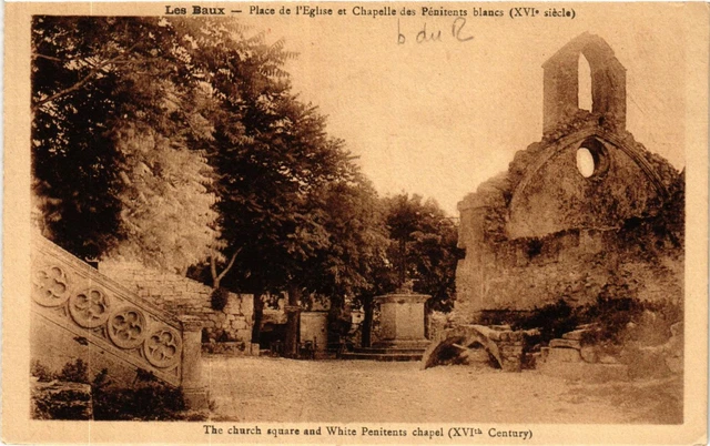 CPA LES BAUX Place de l'Église and Chapel of White Penitents (339982)