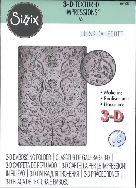 Sizzix 3-D Textured Impressions Embossing Folder - Folk Doodle