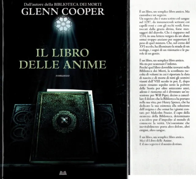 LETTERATURA AMERICANA - Glenn Cooper Il Libro Delle Anime Mondolibri 2010  EUR 4,00 - PicClick IT