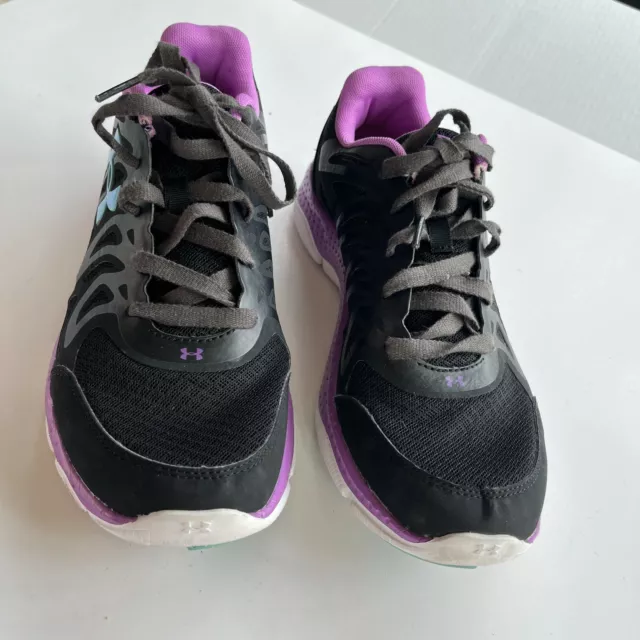 UA WOMENS UNDER Armour Micro G Engage Running Shoes Sz 9.5 Purple Black ...
