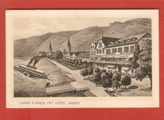 HOTEL ANKER - CHAMP a. Rh. carte postale cpa Ältestes Haus am Platze/écrite 1919