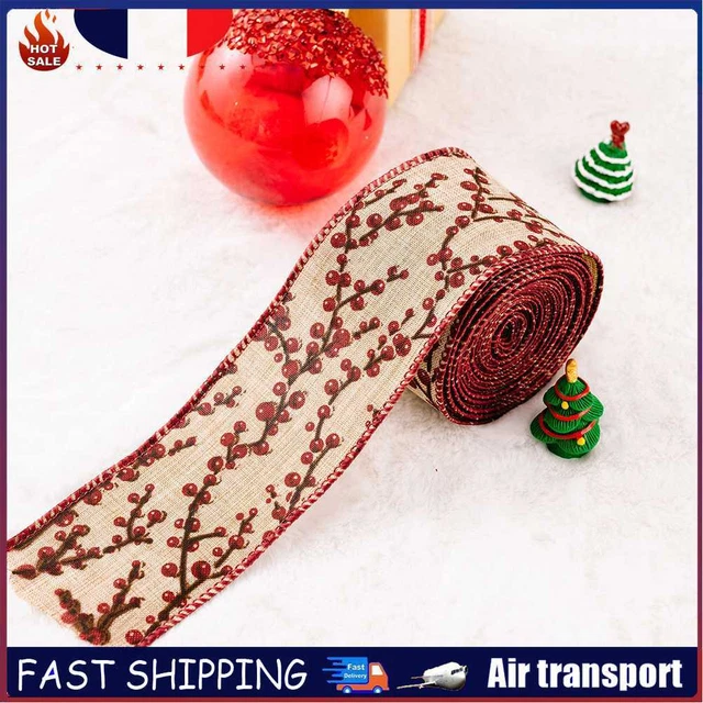 Christmas Tree Ribbon Cartoon Stickers Ribbon Craft Ornament for Wreath (F)