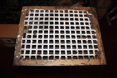 Antique Victorian Register Heating Grate Vent #18 Cast Iron Squares LARGE