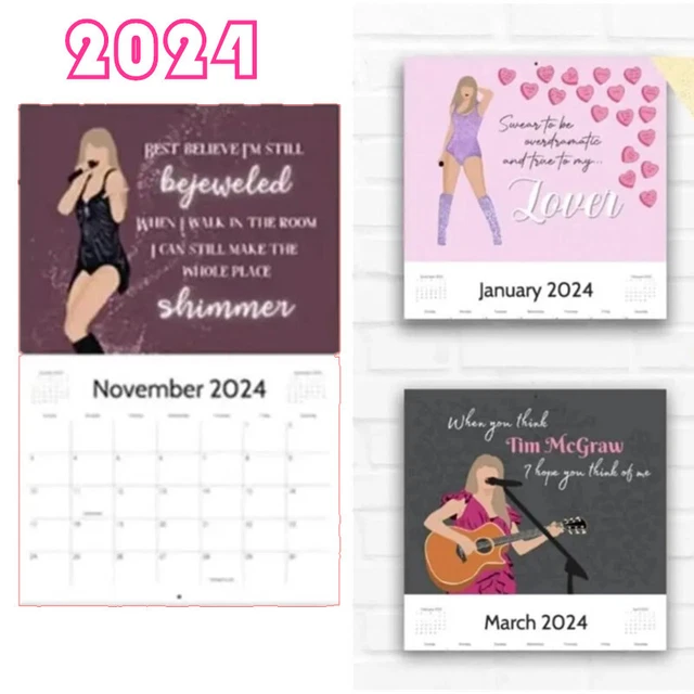 TAYLOR SWIFT ERAS Tour Calendar New Hangable 2024 Album Cover Calendar