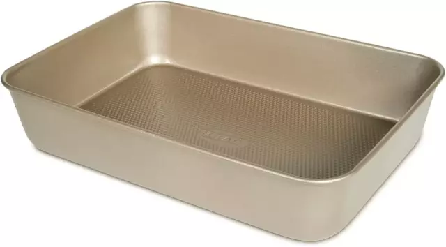 Nonstick Oblong Baking Pan for Cake and Lasagna - Heavy Duty Carbon Steel, Large