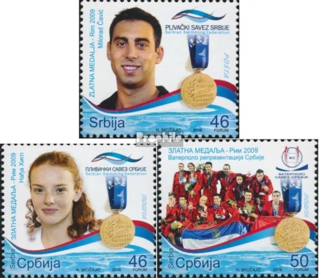 Serbia 324-326 (completa edizione) MNH 2009 Nuoto WM Roma