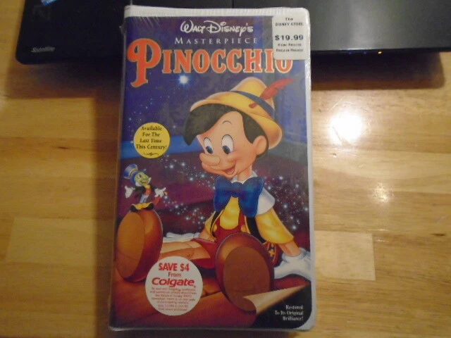 SEALED RARE LIMITED TIME Pinocchio VHS Film 1940 DISNEY Cartoon Jiminy sealed-rare-limited-time-pinocchio-vhs-film-1940-disney-cartoon-jiminy