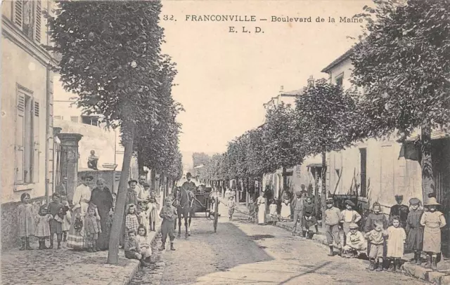 Cpa 95 Franconville Boulevard De La Mairie