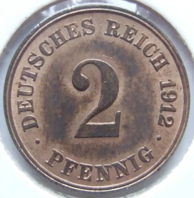 Moneta Reich Tedesco Impero Tedesco 2 Pfennig 1912 J IN Extremely fine /