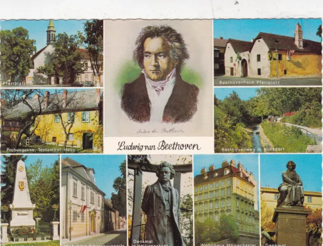 Wien Beethoven Austria Multiview Postcard unused VGC