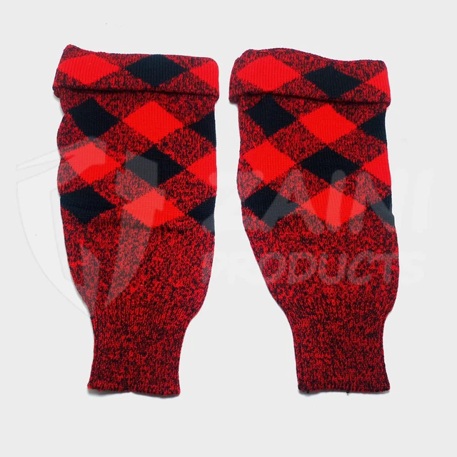 Scottish Kilt Hose Top Socks Highland Acrylic Red/Black Diced Hose Tops Unisex