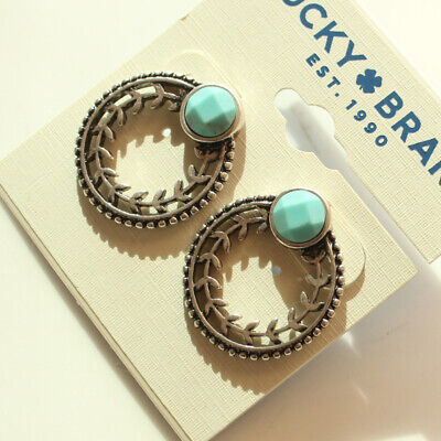 New Lucky Brand Faux Turquoise Stud Earrings Gift Vintage Women Party Jewelry 2