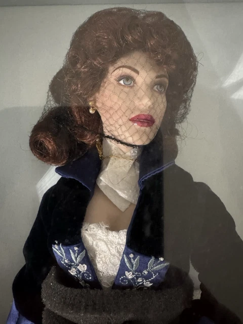 NIB FRANKLIN MINT Titanic Rose Porcelain Doll Blue Velvet Flying Dress 18  $200.00 - PicClick