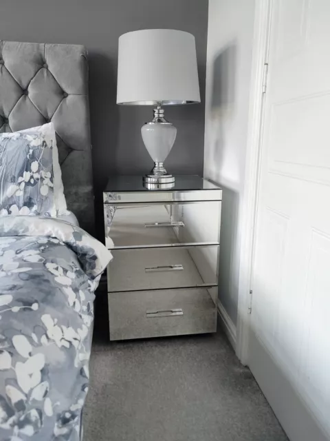 Next mirrored bedroom furniture Set. Bedside table and dressing table.