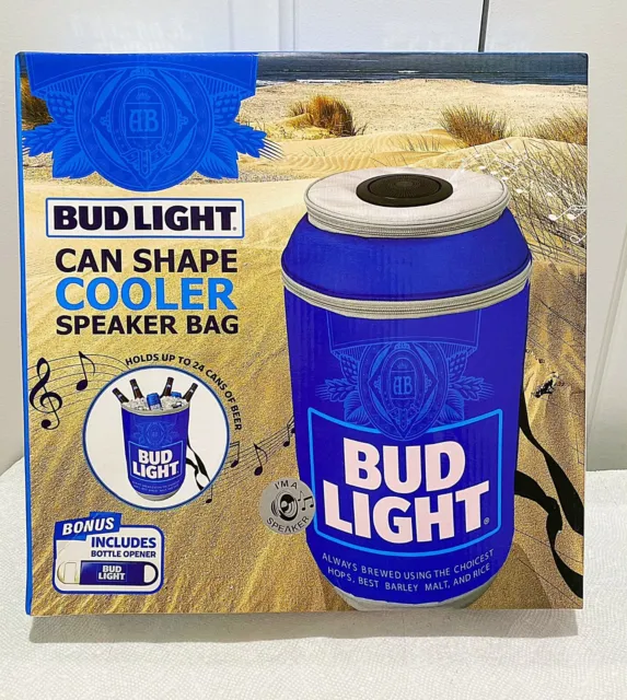 Bud Light Can Shape Cooler Speaker Bag With Can Opener