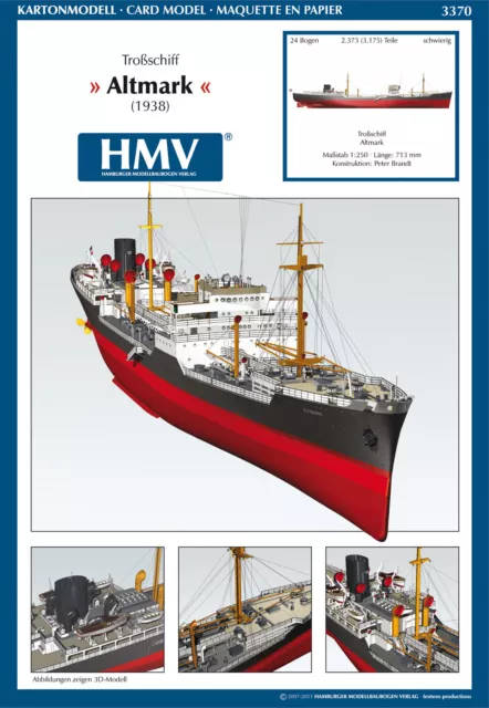 HMV Kartonmodell Kaiserliches Depeschenboot S.M.S. Sleipner – Maßstab 1:250, 329 Teile