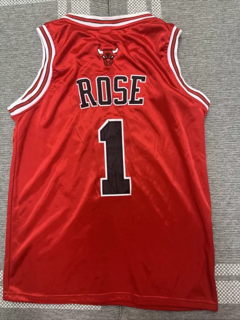 🏀 NBA Adidas Chicago Bulls Derrick Rose Jersey #1 BOYS Sewn Black #44, M
