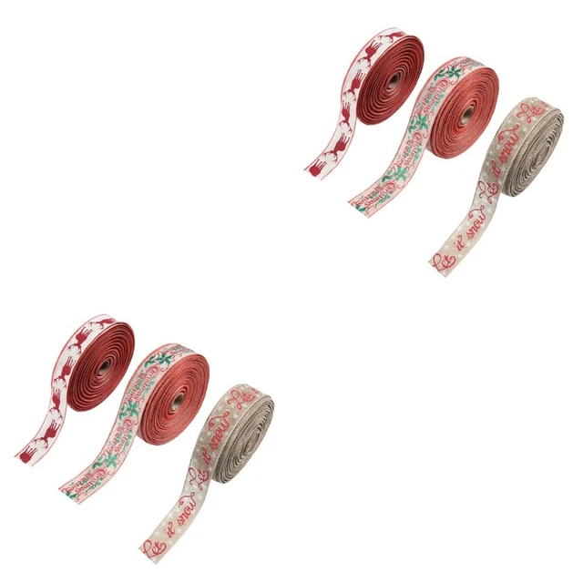 6 Rolls Christmas Tree Ribbon Party Decoration Craft Ribbons Decorations