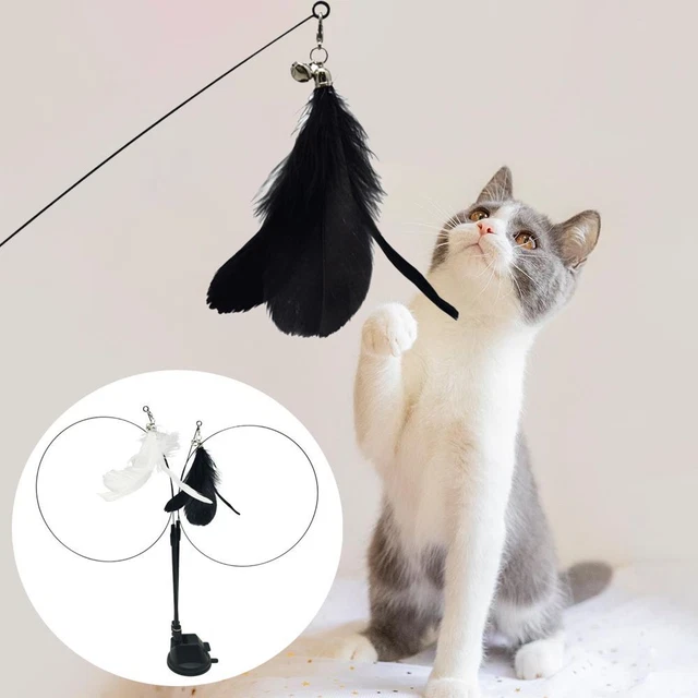 Boule de plume de simulation Jouets pour chat et enfant, Jouet de bâton de chat