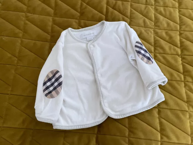 Burberry Baby Cream And Grey Valour First Cardigan 3 Months