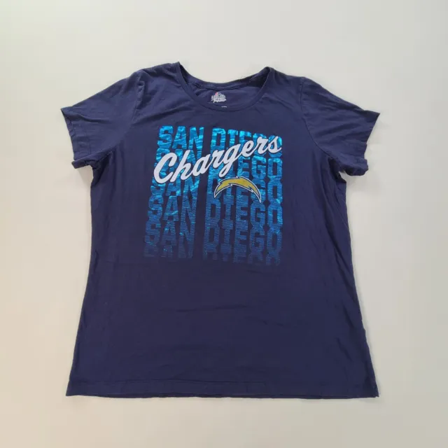 San Diego Chargers Shirt Womens 2XL XXL Blue NFL Football Logo Casual Ladies