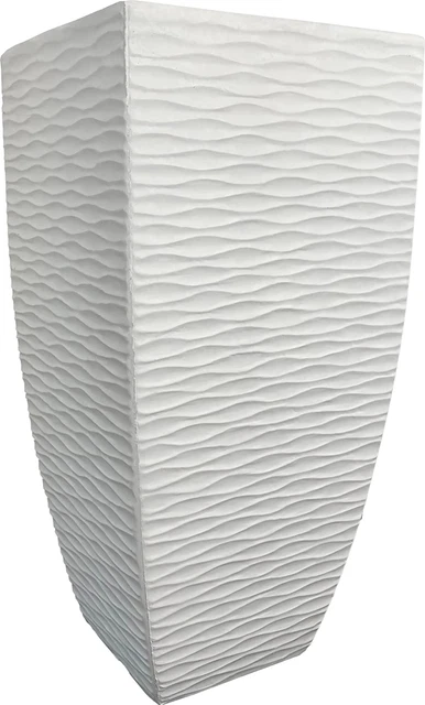 Cypress & Alabaster Eco-Friendly White Waves Cylinder Column Fiberglass Indoor/O