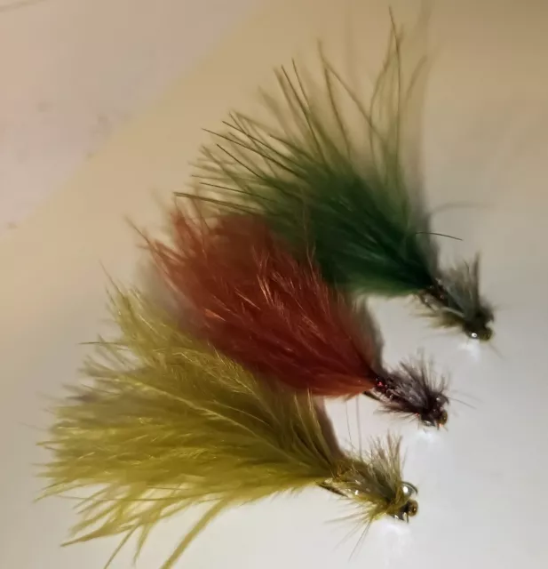 3 x Down & Dirty Damsels Flies Size 10 ( Andys Homemade Flies )