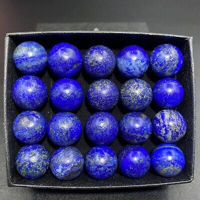 20pc Wholesale Natural Lapis lazuli jasper Quartz Crystal Sphere+box Reiki 15mm+