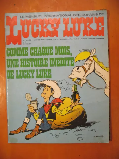 Le mensuel international des copains de Lucky Luke N° 5 de 1974 avec poster