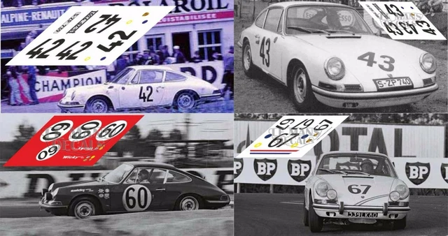 Autocollants Porsche 911 S Le Mans 1970 - Échelles 1:32, 1:24, 1:43, 1:18 - Calques 1 Fente