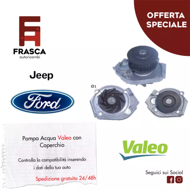 Pompa Acqua Valeo con Coperchio Ford KA 1.2 1.4 Jeep Compass Renegade SUV