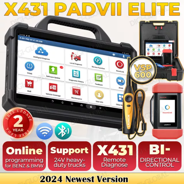 2024 LAUNCH X431 PAD VII ELITE PAD 7 Pro Car Heavy Duty Truck Diagnostic Scanner