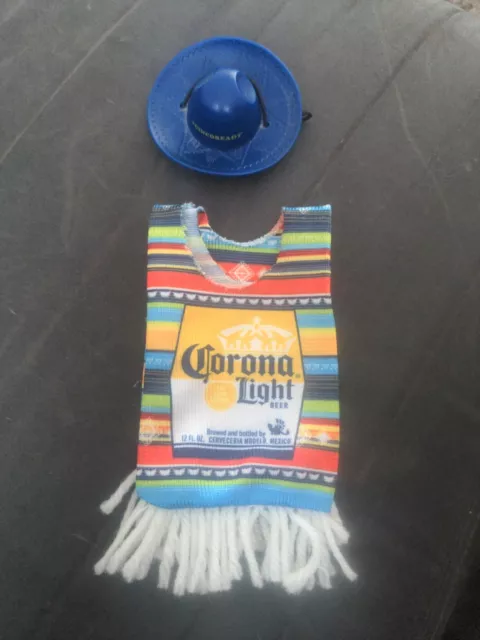 Corona Beer Bottle Poncho & Plastic Sombrero Opener