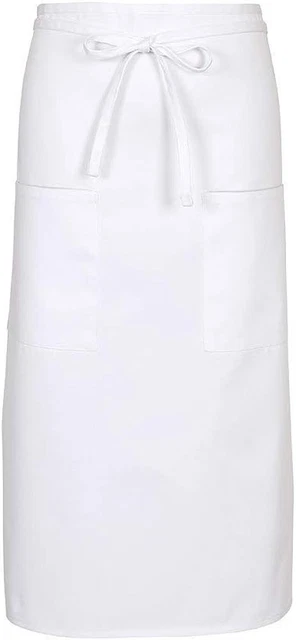 F54 Two Pocket Full Length Bistro Apron - White (WFA79053WH)